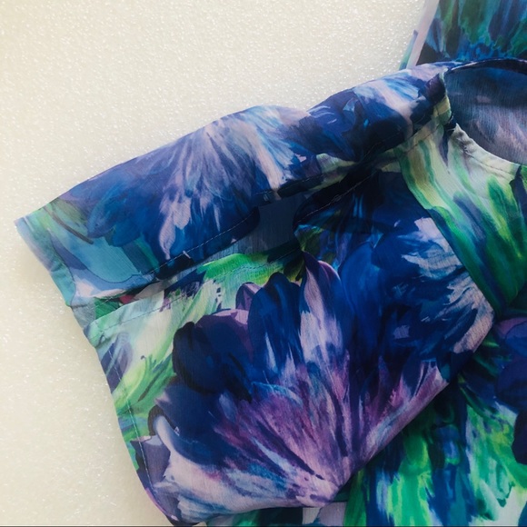 Isaac Mizrahi Floral Print Cold Shoulder Dress - Picture 4 of 7